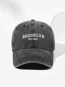 1 Stück Unisex BROOKLYN EST 1631 bestickte Vintage Baseball Kappe, atmungsaktiv mit UV-Schutz, personalisiert minimalistisch geeignet für Outdoor Sport, Wandern, Alltagstragen, verstellbare Größe, modisch vielseitig, Geschenk für Festivals