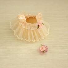 1pc Apricot Tulle Skirt Dress Clothes, Suitable For 17cm 1st/2nd/3rd Generation Dolls, Party Costume Accessories (Doll Not Included)