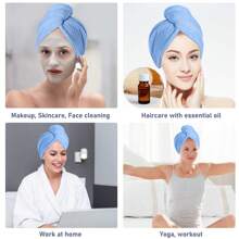 1 Stück ultra-weiches schnell trocknendes Haartuch mit Knopfverschluss, super saugfähige Mikrofaser-Haarturban, Haarzubehör, Badezimmerausstattung, geeignet für alle Haartypen