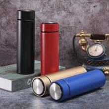 Simple Vacuum Insulated Cup, Stainless Steel Double-Layer Business Straight Cup, Portable Creative Gift, Customized Water Cup, 1pc