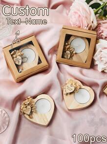 1/50/100 szt. spersonalizowanych świeczników ślubnych z tekstem, spersonalizowane stojaki na świece z żywicy w kształcie pnia drzewa, zestaw prezentowy dla druhny, świeczniki na stół, dekoracja stołu na przyjęcie, na święta, rocznicę, wielofunkcyjne, trwałe, ozdobne, wielokrotnego użytku, wykwintne, stylowe, wysokiej jakości, kolorowe, nowoczesne, niestandardowe, spersonalizowane, niepowtarzalne, na Walentynki, Dzień Matki, urodziny, Dzień Ojca, ukończenie szkoły, wesela, parapetówkę