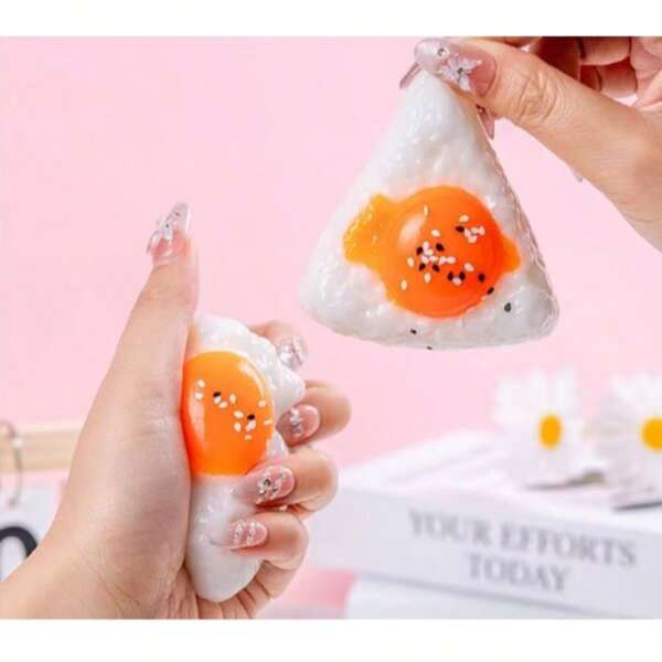 1pc Egg Yolk Rice Ball Pinching Simulation Food Play Pinching Slow Rebound TPR Pinching Fun Relieve Stress - Party, Fun Sensory Game Halloween And Christmas Gifts, Perfect Christmas/The Packaging Is Random And The Color Is Random