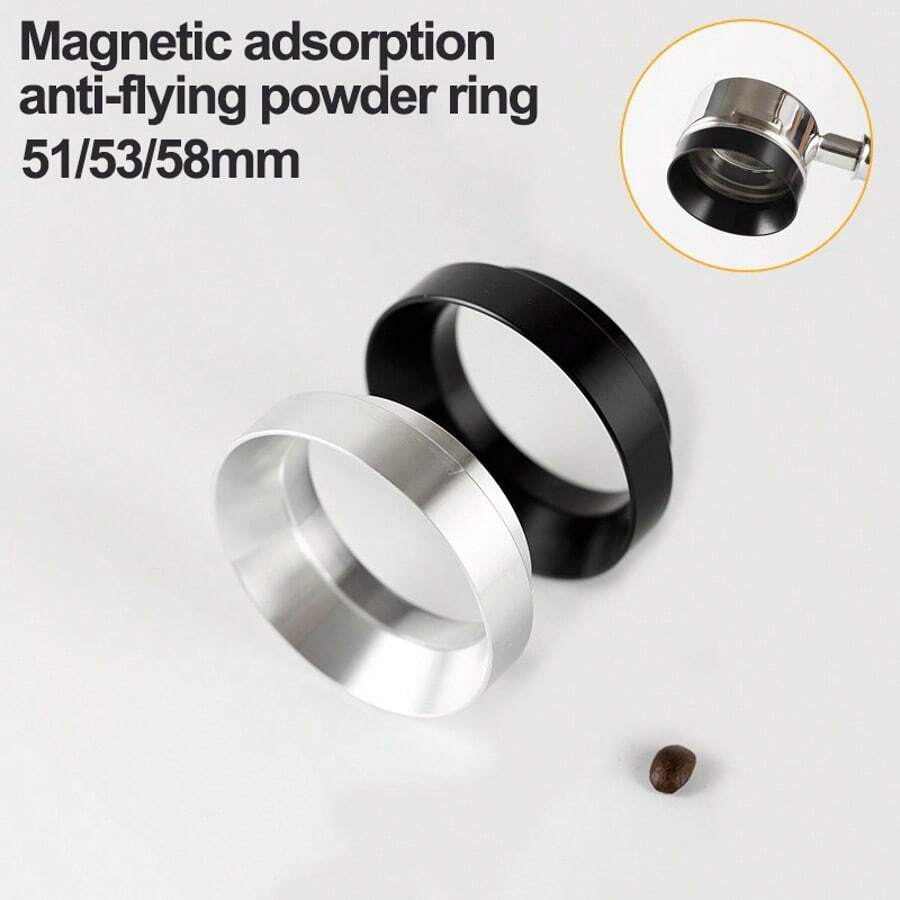 咖啡手柄磁性计量环，意式浓缩咖啡压粉器支架，防止粉末飞溅，适合 51 毫米/53 毫米/58 毫米 - 彩色 - 查看 1