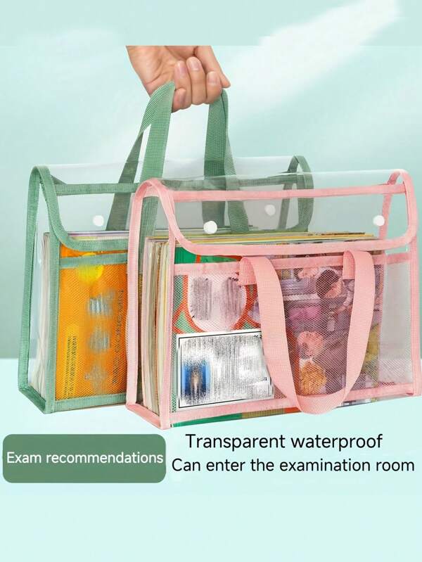 1 Stück transparente, wasserdichte, erweiterbare Aktentasche, hochwertige, tragbare transparente Mappe, geeignet für Büro, Schule und Veranstaltungen wie Abschluss, Thanksgiving