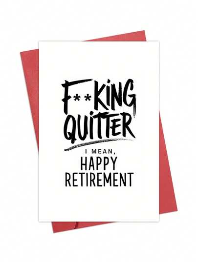 1pc Humorous Retirement Card, "Quiver Mean, Happy Retirement, A New Chapter Begins", For Retirement Day, Holiday, Anyone, Retirees, Family, Friend, Him Or Her, Colleague