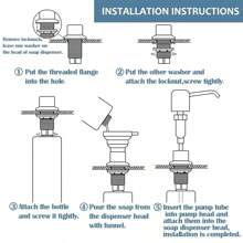 Dispensador de jabón para fregadero de cocina de acero inoxidable con botella, dispensador de jabón líquido, loción y detergente con bomba de presión manual para el baño