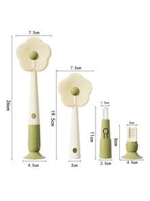 Cepillo de limpieza de 3 en 1, Juego de cepillos de limpieza para tapas de tazas, Cepillo de limpieza multifuncional para ranuras, Adecuado para limpiar botellas de cuello estrecho, botellas de agua deportivas, rodillos, jarrones de vidrio, herramientas de limpieza de cocina, Cepillo de limpieza de cocina