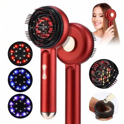 Hailicare Electric Vibration Massage Comb Red Light Massage, Valentine's Day Gift, Hair Care Massage, Scalp Brush, Liquid Oil Applicator, Hair Care