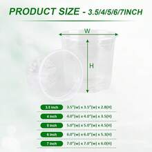 50 Pa Nursery Pots, 7/6/5/4/3.5 H Clear Nursery Pot For Plants, Plastic Plant Pots With Drainage Holes, Seed Starter Garden - Multicolor - View 3