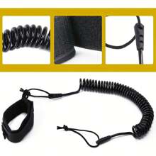 1 Stück fortschrittliche Surf-Leine, TPU, schwarz, leicht, maximale Stärke, für alle Arten von Surfbrettern, Strandutensilien, Strandaccessoires, Poolschwimmhilfe