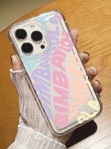 1pc Letter Print Transparent Phone Case Compatible With Apple &