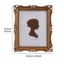 1pc Retro Vine Wreath Shaped Resin Photo Frame, Elegant Vintage Floral Pattern Decorative Border, Handpainted Home Decor Photo Frame, Suitable For Photo Display And Photography Prop - Gold - View 14