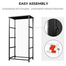 4 Drawer Storage Dresser Fabric Chest Of Drawers Sturdy Steel Frame Furniture Storage Organizer For Living Room,Bedroom,Hallway - Black Wood Grain - View 5