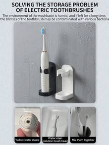 1/3 Packs Electric Toothbrush Holder, Bathroom Wall-Mounted Toothbrush Storage Rack, Suction Cup Fixed Electric Toothbrush Stand Without Drilling, Suitable For Toothbrush Storage Bathroom Shelf. Back To School Bathroom Accessories - Multicolor - View 11