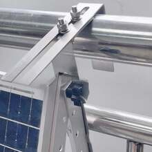 Ganchos de montaje para módulos solares (2 unidades), de acero inoxidable, para balcón, soporte fotovoltaico, kit de instalación de barandilla, soportes solares, ganchos para balcón. - Plateado - Ver 3