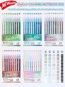 1 Set Of 207 Colors/213 Pcs Handbook Neutral Pen, Highly Attractive Ins Style High Capacity Morandi / Mori / Warm / Skin Color Flesh Tone / Fluorescent Handbook Pen, Students Highlighting Markers, Art Painting Anime Comics Special Color Markers Neutral Pens Can Be Stacked Color Girl Heart Drawing Water Pen
