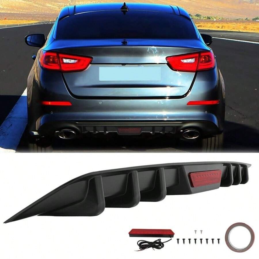 For Kia Optima Car Rear Diffuser Bumper Spoiler Wing Lip W/ Led Reflective Strip - default - View 1