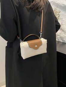 1 件时尚手提包小方包，时尚百搭女士单肩包斜挎包，纯色迷你钱包，可装手机、硬币、口红，日常使用，通勤