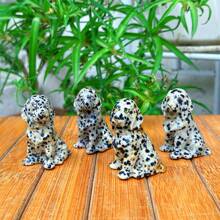 1 peça de cachorro de pedra natural manchada, filhote de labrador de de quartzo, decoração de cachorro manchado esculpido à mão, acessórios para casa, chakra de , cura de , limpeza espiritual, presente para homens, mulheres e crianças, dia dos namorados, 4 cm, tamanho de envio aleatório