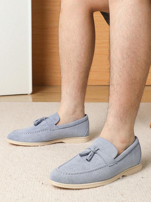 Men's Loafers Round Toe Casual Slip-On Dress Shoes, New 2025 Summer Versatile Business Work Oxfords, British Style Soft Bottom Handmade Large Size 43-46 (Run Small By 1/2 Size)