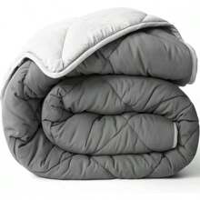All Seasons Twin Twin XL Down Alternative Reversible Quilted Comforter Breathable Twin Extra Long Premium Soft Microfiber Gray