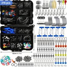 OPQ 196/216/339pcs Fishing Accessories Kit,Fishing Tackle Box With Tackle Included, Fishing Hooks, Fishing Weights Sinkers, Spinner Blade, Fishing Gear And Equipment, Fishing Gift For Men