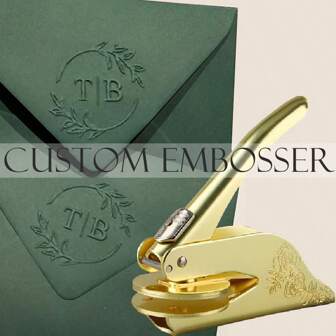 1 PC Personalized Embosser Stamp, Custom Hand Embosser Stamp,Logo/Badge Embosser,Wedding Logo Embosser,Library Book Embosser Stamp