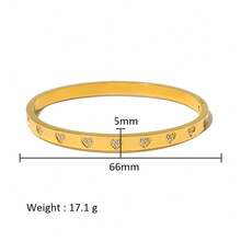 1 chiếc vòng tay thời trang bằng thép không gỉ mạ vàng 18K hình mắt quỷ thanh lịch, trang sức chống nước cho nữ - vàng - Xem 7