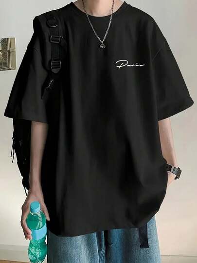 200グラムコットンTシャツ2025年メンズ新作半袖コットンバケーション柄半袖クルーネックペアルック