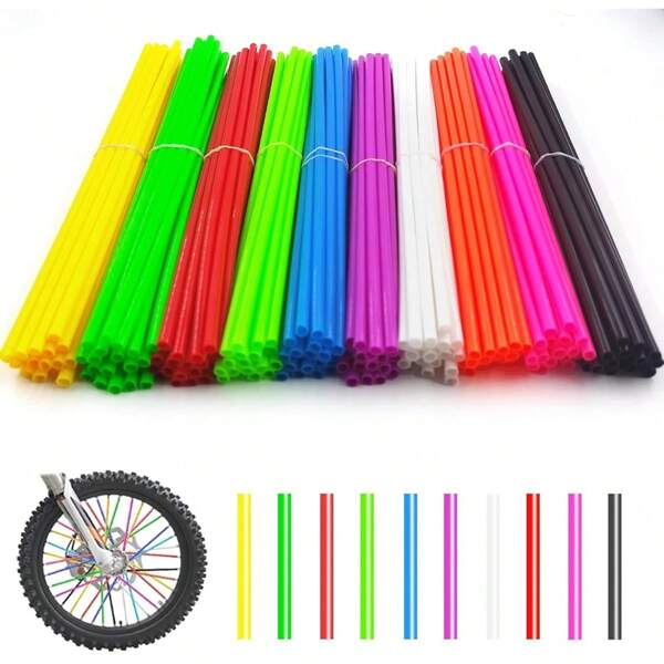 New Product High Elastic Spoke Color Protective Cover For Motorcycles, Bicycles And Wheelchairs. Night Riding Reflective Condoms (12 Colors Optional In 1 Pack) Sports Outdoor Modification Artifact