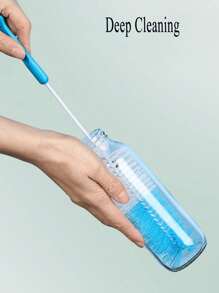 1pc Long Handled Cup Brush, Kitchen Glass Bottle Cleaning Brush, Milk Bottle And Teacup Washer, Manual Non Electric Cleaning Tool