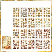 1 Pack 20 Sheets Memories Of Time Series Various Retro Themes Stickers Book Decoration Collage Card Material Aesthetics Phone Case Art Junk Journal Handmade Hand Account Personalized Collage Card Material, School Supplies,Back To School