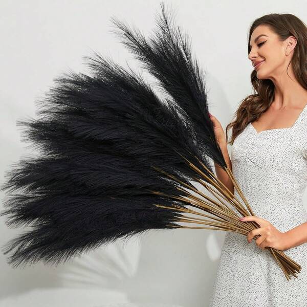 Festival Artificial Flower -10 Pieces Of Artificial Pampas Grass Decorations, Height 27.5 Inches /70 Cm. Suitable For Filling Vases. Suitable For Floor Home Decoration, Bohemian Style Wedding Decoration, Indoor And Outdoor Decoration, Christmas, Halloween, Festival Decoration.