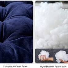Folding Cot Pads For Sleeping, Extra Thick Mattress Pad Soft Comfortable Velvet & Corduroy Cotton Camping Cot Mattress Pad For Backpacking Hiking, 75x30 Inches - 藏蓝色 - 查看 4