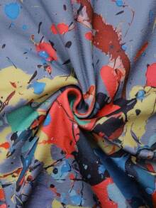 Plus Women' Printed Elastic Waisted Harem Pants - Multicolor - View 4