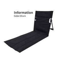 1 pieza Cojín de asiento con respaldo integrado para exteriores, silla plegable para camping y jardín, silla individual portátil para el ocio, para viajes y la playa