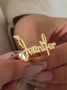 Stainless Steel Custom Personalized Name Opening Ring. Elegant And Stylish Boho Jewelry. Birthday/Wedding Anniversary Gift. Unisex, Daily And Party, Perfect For Daily Or Special Occasions, Hip Hop Style