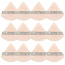 12/6/3 Pcs Luxurious Diamond Powder Puffs - Soft, Dual-Sided Velvet & Suede Texture,Triangle Makeup Puffs, Soft Air Cushion Sponge With Rhinestone Accents, Wet Dry Cosmetic Foundation Blender Makeup Sponge For Under Eye,Foundation Application, Gentle On All Skin Types, Shiny Rhinestone Gift