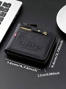 Carteira compacta masculina com zíper,, com bolso com zíper, compartimentos multifuncionais para cartões e porta-identidade, moderna e prática para o uso diário, presente de Natal/Carnaval, acessório moderno para jovens