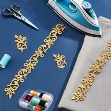 1M/Rolle Metall-Spitzenband Basteln DIY Nähen Kostüme Stickerei Goldene Spitzenborte zum Aufbügeln Blume für Brautkleider Wohndekoration