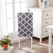 Grey Chair Covers For Dining Room Set Of 4,Stretch Spandex Parsons Chair Slipcover 4 Pack,Washable Anti-Dust Chair Seat Cover For Kitchen,Wedding,Party - Grey - View 5