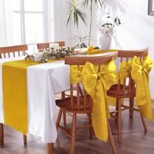 8pcs/Set Satin Finish Tablecloths 7*108 Inch White Color, Smooth Fabric Decorative Tablecloths For Wedding, Party, Birthday, Graduation, DIY Decor
