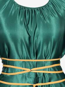 Renaissance Dress Women  Medieval Faire Costumes Halloween Cosplay Over Dress Retro Gown Long Dress - 墨綠色 - 查看 5