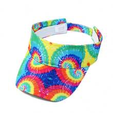 1pc Colorful Tie-Dye Visor Hat, New Spring/Summer Unisex Outdoor Sun Protection Hat