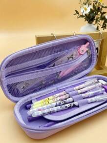 Sanrio 1 PC Sanrio 3D Pencil Case, Large Capacity Polyester Stationery Pencil Box With Kuromi & For Cinnamoroll Designs, Creative Cartoon Storage For Students, Gift Idea , Back To School Gifts