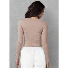 Local Delivery--Underscrubs For Women - Long Sleeve Underscrub Comfort Tee - 卡其色 - 查看 8