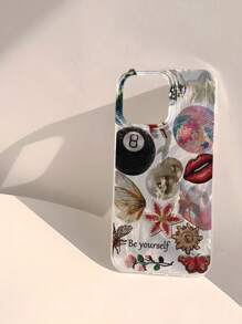 Funda personalizada para teléfono con DIY Nombre, Estampado de Labios y Patrón de Número 8, compatible con iPhone15/14Plus/13Pro/12ProMax/11/6P/7P/XS/XR, regalo personalizado para individuo, pareja, familia, amigo, cumpleaños, aniversario