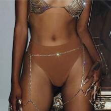 Party Crystal Thigh Garters Leg Chain Sexy Bling Rhinestone Legged Waist Chain Belly For Women Bikini Body Jewelry Gift - Waist Chain - View 2