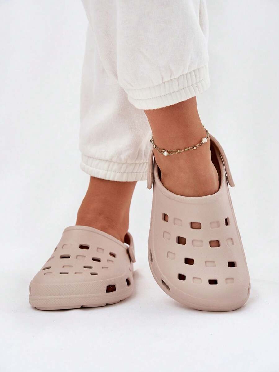 Sandalias casuales y versátiles con diseño hueco para mujer, para el verano - Beis - Ver 1