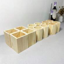 1 قطعة حامل أقلام بنمط الخشب DIY ، قاعدة خشبية لتخزين على المكتب بصورة عمودية، مساحة خشبية للرسم بالطين والفسيفساء اليوم الوطني